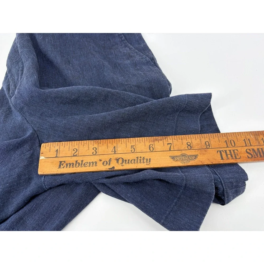 Hart Schaffner Marx Shorts, Navy Linen Blend, Casual, Pull-On, Men's Size 38